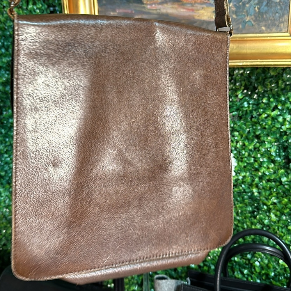 Vintage Rare Yves Saint Laurent Neutral Brown Leather Western Style Unisex Bag - Picture 5 of 16